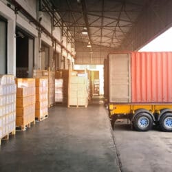 shutterstock_1929908654 Picture 2: When loading cargo into a vehicle, make sure individual boxes are properly secured, cushioned, and strapped down to protect both the products and the workers.