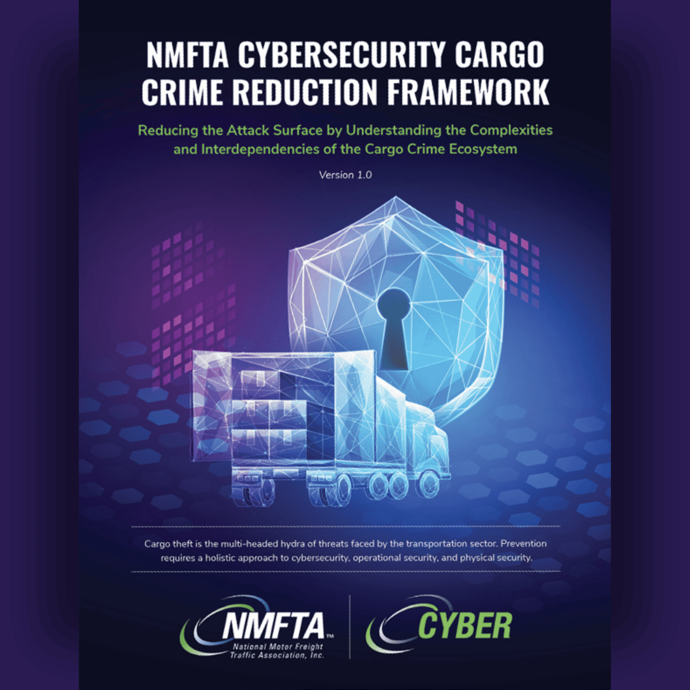 Cybersecurity cargo framework for transportation industry security and crime reduction.