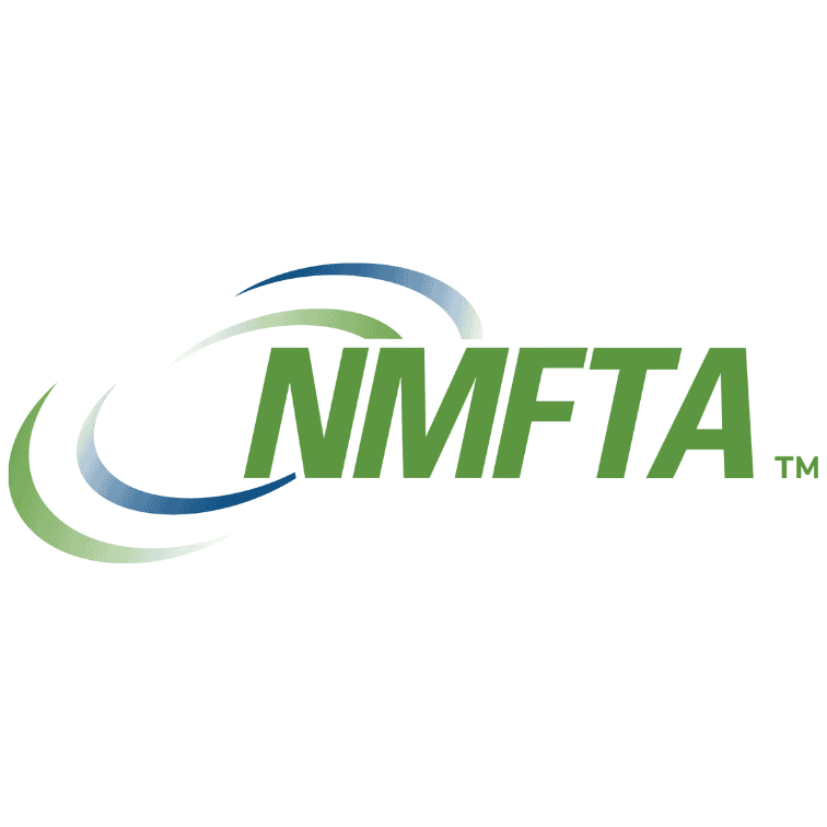 NMFTA logo with green text and blue and green swoosh design representing the National Motor Freight Traffic Association.