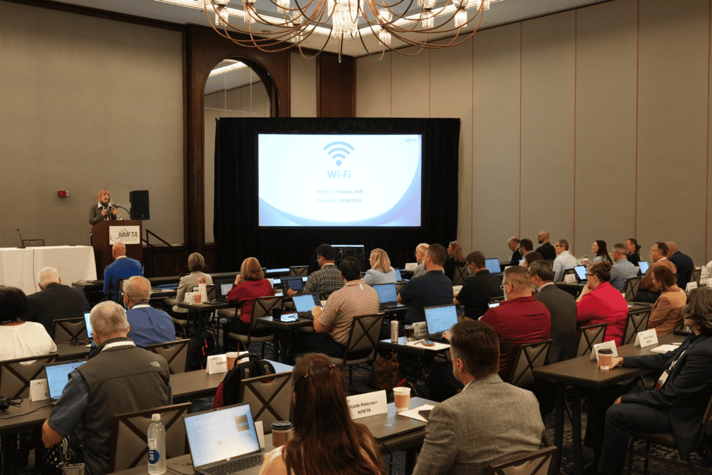 NMFTA conference with industry professionals and Wi-Fi presentation.