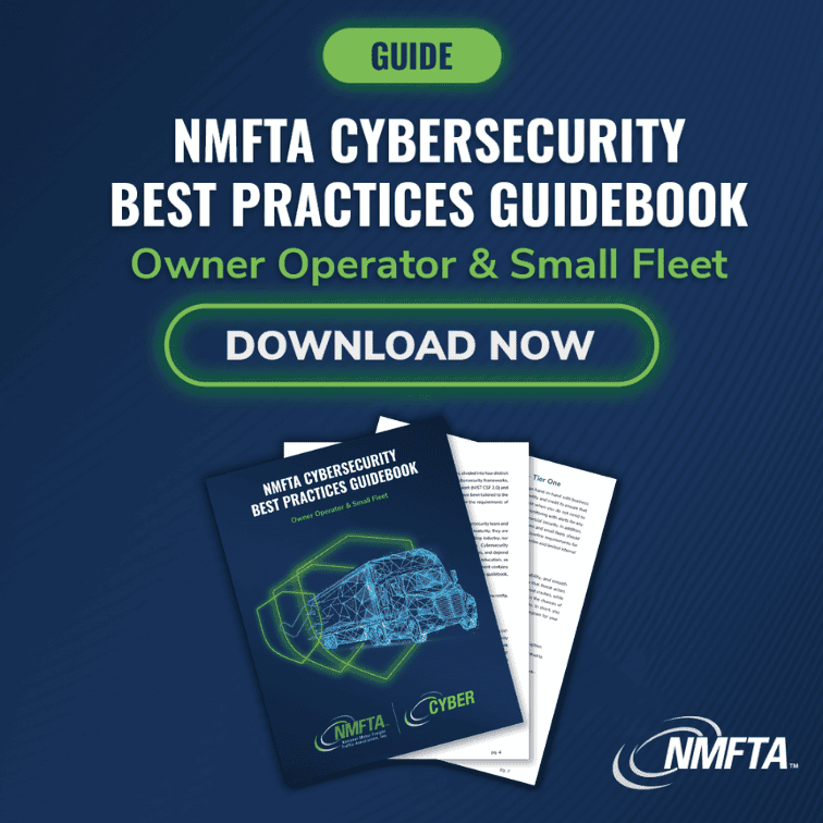 NMFTA cybersecurity guidebook for owner operators and small fleets.